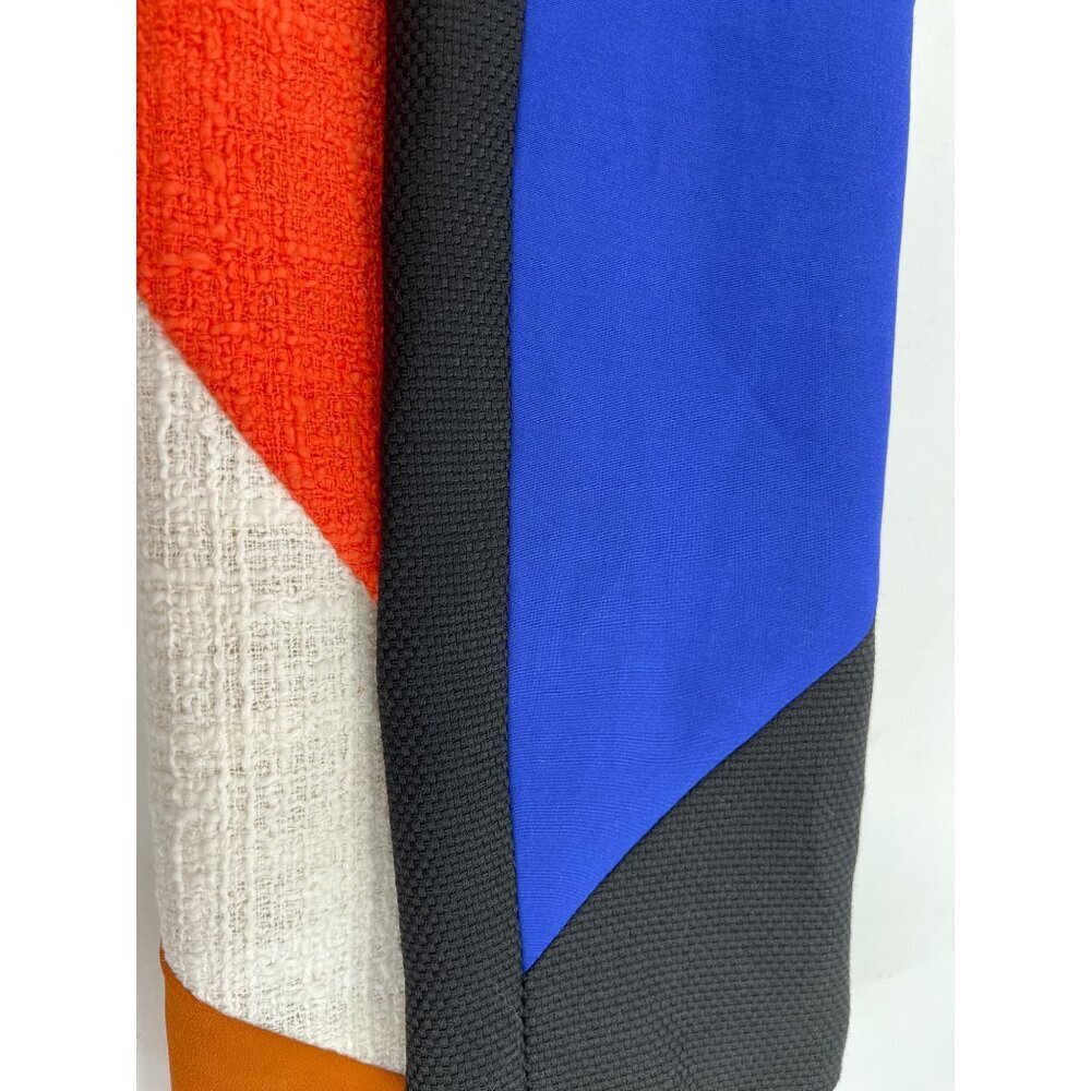 Roksanda Ilincic Color Block Midi Dress Size 10 Multicolored Half Sleeve Back Zi - Picture 10 of 10